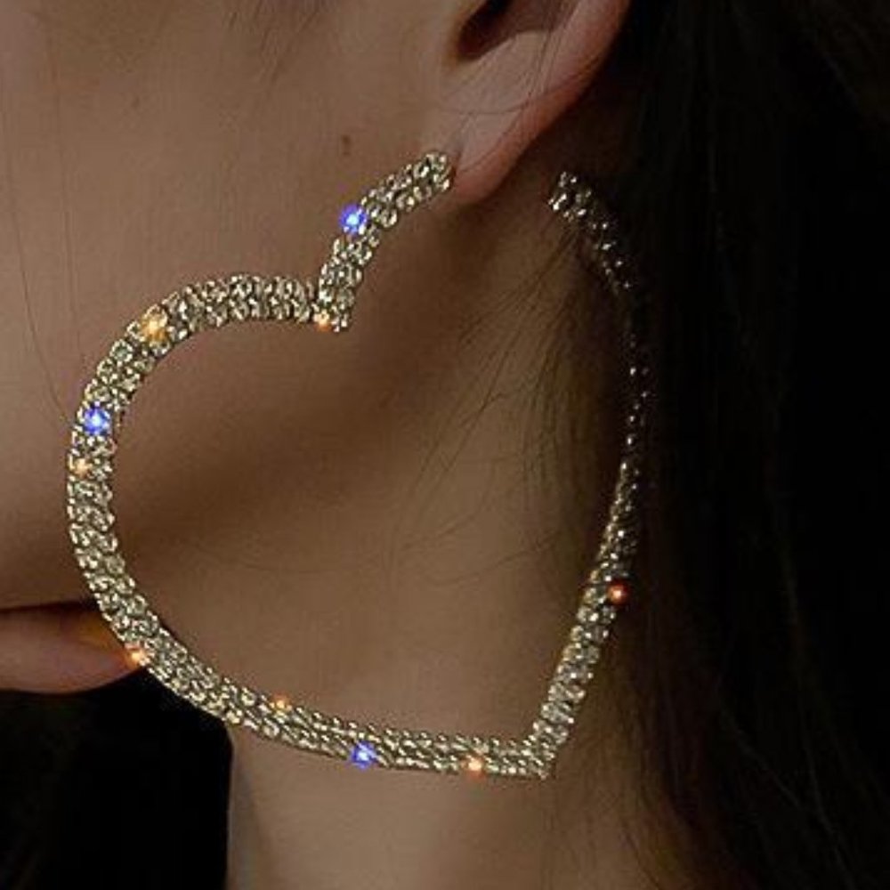 Heart Rhinestone Earrings